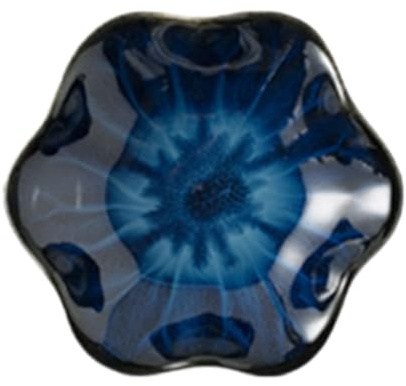 predolo Key Bowl Flower Shape Spoon Holder Spoon Rest Kitchen Cutlery Tray Jewelry Dish Tray for Key Small Trinket Women Sisters, Deep Blue