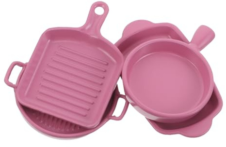 BESPORTBLE Set Vaisselle Miniature pour Maison de Poupée Assiettes Modèles Steak Rose Accessoires Cuisine Mini pour Décoration et Jeu Créatif