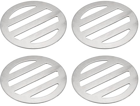 QUARKZMAN 4 Pezzi Copertura Per Scarico A Pavimento Rotonda 2.4 | Protezione Per Scarico Per Riparazione Mobili Bagno Cucina, In Acciaio Inossidabile, Grata Per Doccia