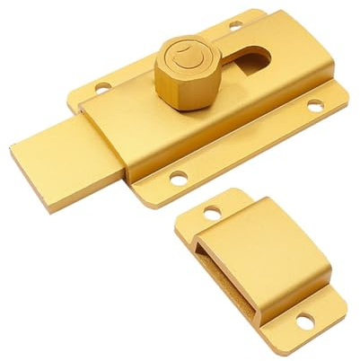 FACAIIO Aluminiumlegierung für Türriegel, 80 mm, ohne Bohren, Sicherheitsriegel für Badezimmer und Zimmertüren