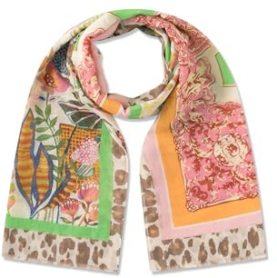 CODELLO PRINTED SCARF PATTERN MIX grün-90X