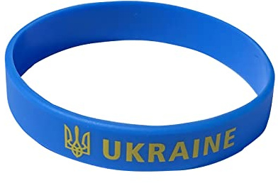 Fictory Ukraine Flagge Silikon Armband, Gelb Blau Gummi Armband für Unterstützung, Patriotisches Armband für Sportveranstaltungen und Geschenke