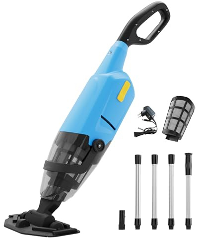 Limpiador de Piscina inalámbrico 2 en 1, Manual Recargable con Barra telescópica y Filtro Lavable, para Piscinas Desmontables y SPA