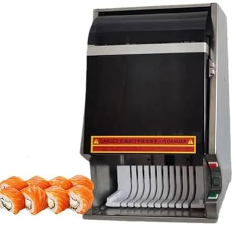 Affettatrice automatica per sushi, lama rimovibile in acciaio inox, taglia 8/10/12 pezzi, superficie liscia per dimensioni uniformi, taglia sushi efficiente per uso domestico e professionale 8slices