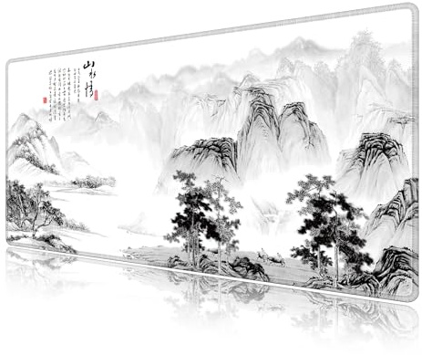 LL-COEUR Motiv Große Verlängert Mausmatte 100x50x0,3cm, Erweiterter Schreibtisch Matte mit Vernähte Kanten für Home, Office (Landschaft 2, 1000x500x3mm)