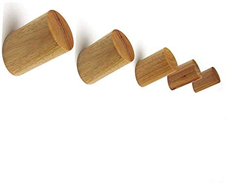 MUXItrade Gancio Appendiabiti in Legno, Confezione da 5 pz Montaggio a Parete Vestiti Sciarpa Cappello e Borsa portaoggetti appendini Asciugamano cremagliera Decorazione Camera da Letto