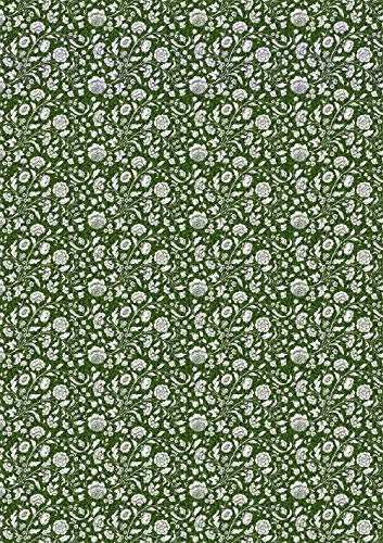 Madiant Tech Carta Restauro FIORATA Verde f.to 70x100 cm - conf. da 10 Fogli. (Art.4726)