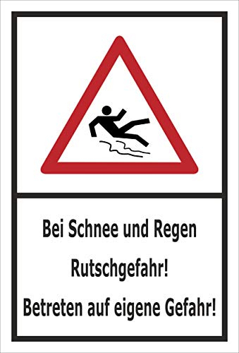 Melis-Folienwerkstatt Schild Rutschgefahr - 30x20cm - Bohrlöcher - 3mm Aluverbund – 20 VAR S00018-125-A