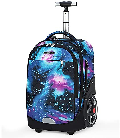 ANSIEDIO Schulrucksack mit Rädern, Schulrucksack für Kinder, mit großem Fassungsvermögen, Kinderkoffer, Trolleybox