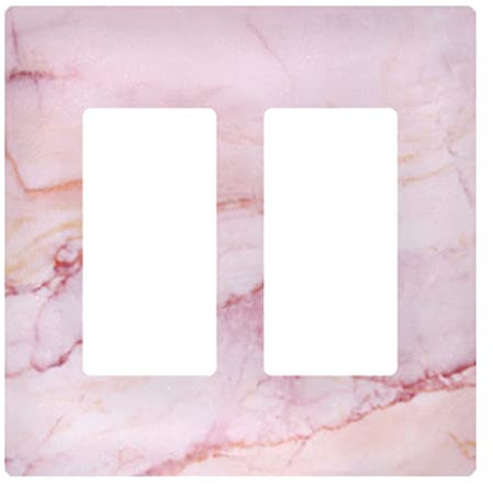 Pink Marble Stone Texture Rip Pattern Pink Abstract Paint 1 Gang Rocker Print Toggle Wall Plate, Switch Plate Cover for Living Room Bedroom Bathroom Office and School
