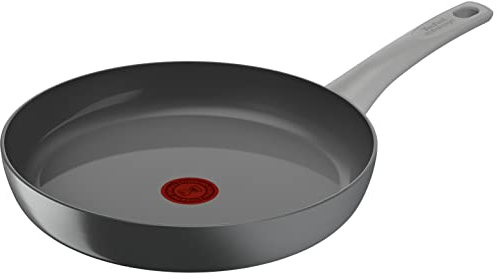 Tefal Renew On Poêle 32 cm, Revêtement antiadhésif céramique, Induction, Indicateur de cuisson Thermo-Signal, Eco-conception, Cuisson saine, Fabriqué en France C4270832, Gris