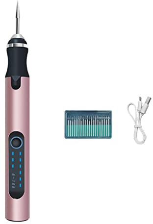 HEEPDD Tragbarer Gravierstift, Elektrischer Gravierstift, Mini-Gravierer, Ätzstift, Kabelloses Metall-Holzschnitzwerkzeug (Rose)