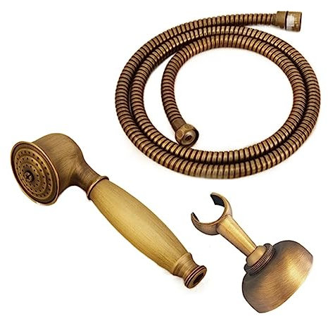 EGNIAN Handbrause-Sets aus antikem Messing, Handbrause aus massivem Messing + 1,5 m Duschschlauch (Color : 80cm)