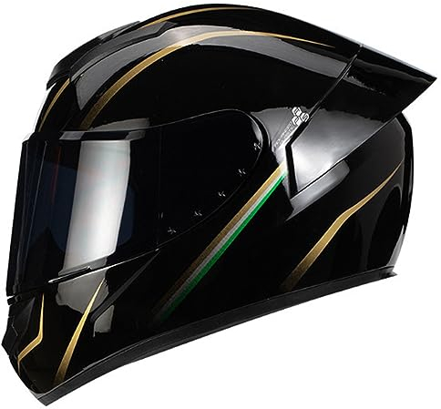 Motorradhelm Integralhelm Helm,ECE Zertifiziert,Motorradhelm Mopedhelm Rollerhelm,mit HD Doppelvisier Vollvisierhelm Schutzhelm Vier Jahreszeiten für Damen und Herren D,XL=61-62cm