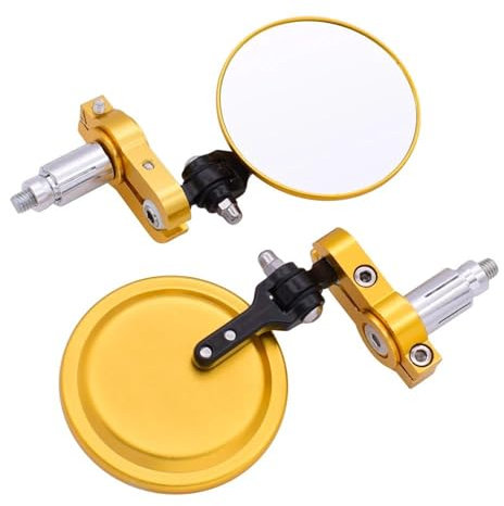 Spiegel toten Winkel Lenker Motorrad Griff Spiegel Aluminium Bar End Rückspiegel Zubehör Für Suzuki GSXR 600 750 SFV SV 650 TL1000S RM85 (Color : Gold)