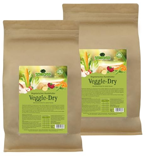Schecker Trockenfutter für Hunde - Veggie Dry - vegetarisches Hundefutter - ideal für alle Fleisch Allergiker - 2 x 12 kg