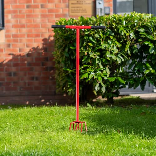 Hardys Carbon Steel Garden Hand Tiller & Cultivator Tool | Long Handled Weeding Tool, Compost Aerator & Cultivator | 32 Soil Hand Turner & Garden Tiller