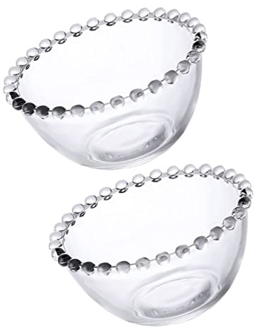 COLLBATH 2St Perlen punkt transparentes Glas Rührschüsseln aus Glas Trifle Bowl Salatschüssel küchenmaschiene Dessertschalen Dessertschale aus Haushalt kugel Obstschale