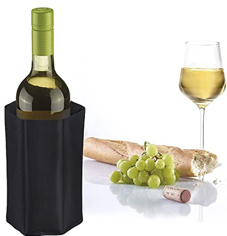 2 Stück Flaschenkühler für unterwegs Weinkühler Manschette Kühlmanschette für Bier, Wein und Softdrinks Sektkühler Weinmanschetten Wasserdichtes Gewebe Flaschentasche Babyflaschen Kühltasche Schwarz