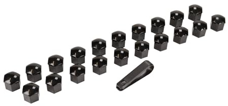 AG Automotive 20-teilige 21mm Radmutternkappen Radschrauben Sechskant Radbolzen Abdeckung schwarz 21mm inklusive Entfernungswerkzeug für Ducato 250