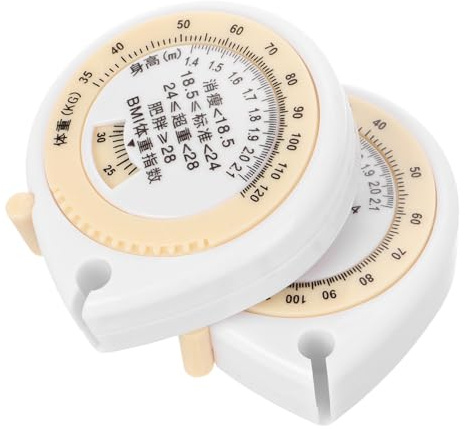 Healvian 2pezzi Nastro Misuratore Retrattile Soft Dual-sided Per Misurazioni Corporee Accurate Per Circonferenza Vita e Monitoraggio Salute Portatile e Leggero Utile Per Allenamenti e