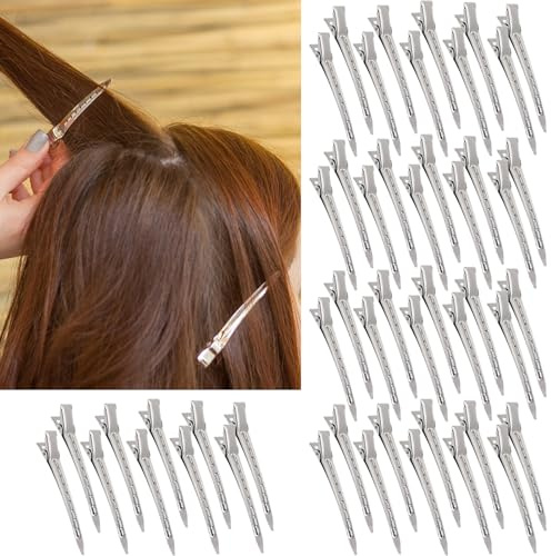 JSTHHTT 50 Pcs Pince Cheveux, Pince Crocodile Cheveux, Pinces Crocodiles, Pinces à Cheveux pour Coiffage, Boucles d'Alligator Clips, Pinces à Cheveux Longs pour Salon de Coiffure DIY