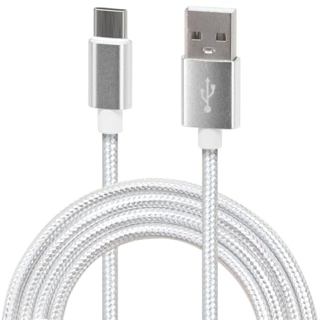Waytex Câble USB C 3.1 vers USB pour Chargeur et Données, Longueur 1,00m, Fiche type C Mâle et type A Mâle, Gaine Nylon anti-rupture pour Iphone, Ipad, Samsung et tout appareil avec prise C, Blanc