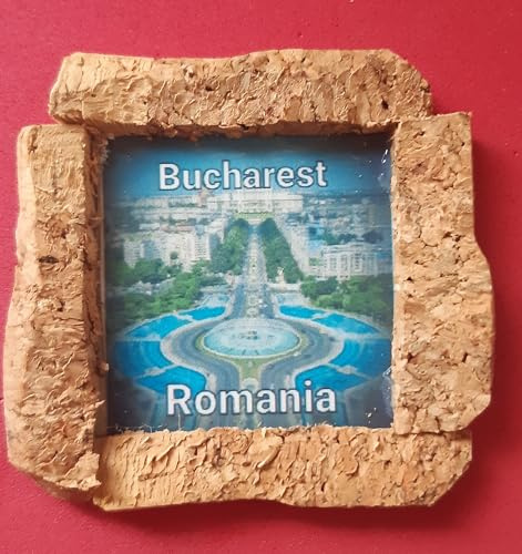 Kühlschrankmagnet aus Bukarest Rumänien, handgefertigt, Reisen, Urlaub, Stadt, Souvenir, Kühlschrankmagnet (Bucharest 5 x 5 cm)