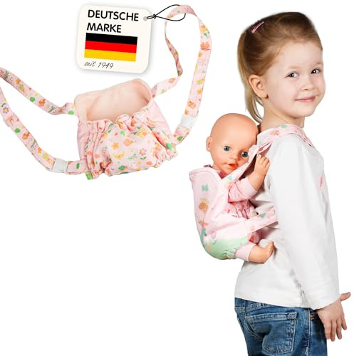 Heless 520 - Accesorio para muñecas portabebés Princesa Emily, en Rosa, Adecuado para muñecas y Peluches de Todos los tamaños