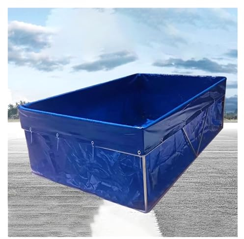 PVC-Aquariumbecken mit Ablassventil – 1,5 x 2,5 x 1 m, temporäres Auffangbecken für Koi-Fische und Schildkröten, langlebiger 0,5 mm Planenwasserspeicher für Salzwasserfische, Rahmen nicht im