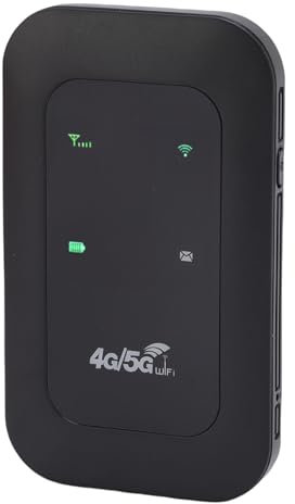 Denash 4G/5G Tragbarer WiFi -Hotspot, Reisemobilrouter mit 300 Mbit/s -Geschwindigkeit, Farb -LED -Display und SIM -Slot für 10 Geräte