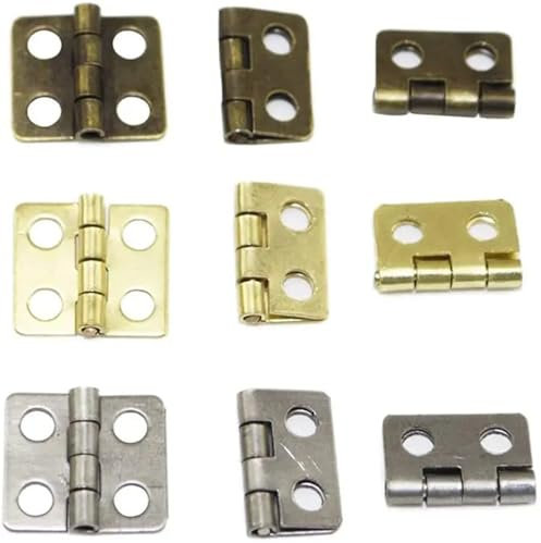 NOZLIHMH Lot de 10 charnières Miniatures for Meubles et boîtes à Bijoux(10Pcs Gold)