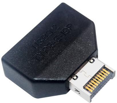 Genérico Type E Converter, 19p Interface, USB 3.2 Expansion Adapter with Port Header and Internal Extension, Motherboard Connector for Cable Management Workplace Pc Data Transfer