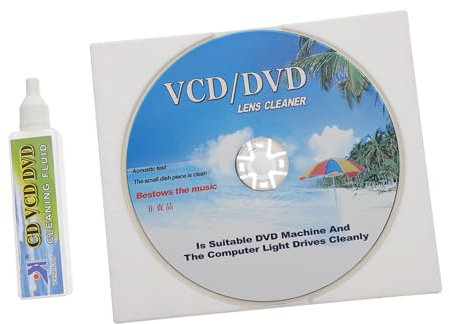 DIYEAH Cd Cleaner Kit with Disc Cleaning Enhanced Sound Quality for Cd Dvd Vcd Players Deep Cleaning Brush and Clarity Enhancer