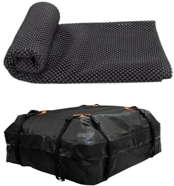 Portapacchi plastica Portapacchi da Tetto con Contenitore Nero, Adatto per Viaggi, SUV, furgoni e Auto.(600D with Mat)