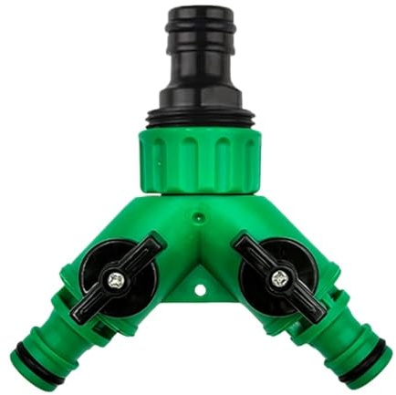 Supkancl Conectores de tubería de Agua for jardín de 2 vías, Adaptador de tubería en Forma de Y, válvula divisora ​​de Manguera de Tres vías, válvula de plástico con Interruptor, 1 Unidad