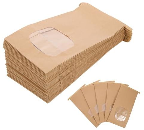 NIYANGLE Paquet à Biscuits Résistants à la Graisse en Papier Kraft 8oz 100pcs Conserve la Fraîcheur Paquet D'emballage pour Collations pour Petites Entreprises et Présents