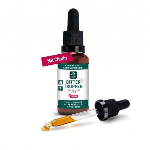 Lemon Pharma Leber kur Bittertropfen mit Cholin – 23 Pflanzen-Bitterstoffe – Leberentgiftung, Leber Detox – unterstützt Leberstoffwechsel & Fettstoffwechsel – 30 ml – vegan