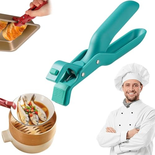Pince à plaque chauffante, pince multifonction anti-brûlure pour bol, support de plaque résistant à la chaleur pour cuisson au four à micro-ondes, ustensile de cuisine pour casseroles et plats blue