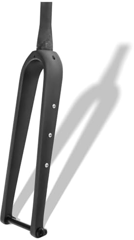 Forcella Rigida in Fibra di Carbonio 700C per Bici da Strada Gravel Freno a Disco 1-1/8 1-1/2'' Tubo Dritto/Conico Forcella Anteriore per Bici Perno Passante 12X100mm