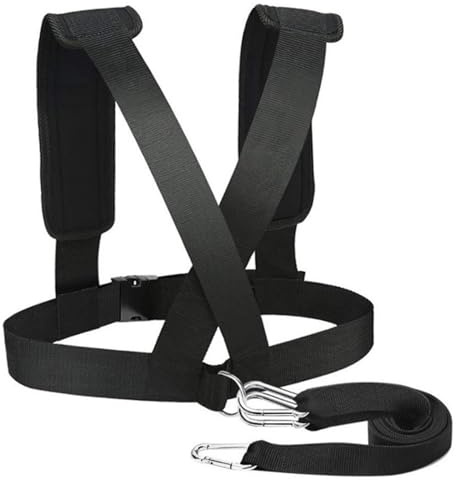 NIDONE Cinturón de tracción para trineo, arnés de trineo ajustable, arnés de tracción resistente, extraíble para fitness, entrenamiento de resistencia