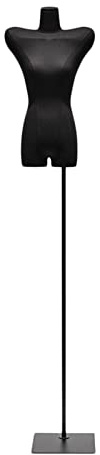 OUPAIAI Schneiderpuppe Damenbüste Weiblich Schneiderbüste, Schaufensterpuppe Schwarz Höhenverstellbar 65,7in-87,4in Nähtorso für Kleidung Display Stand Manikin(Black,A)