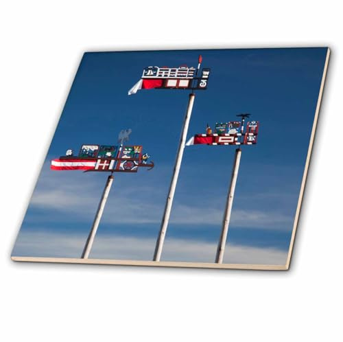 3dRose Lithuania, Curonian Spit, Nida, Weathervanes - EU46 WBI0332 - Walter Bibikow 8 Inch Ceramic Tile