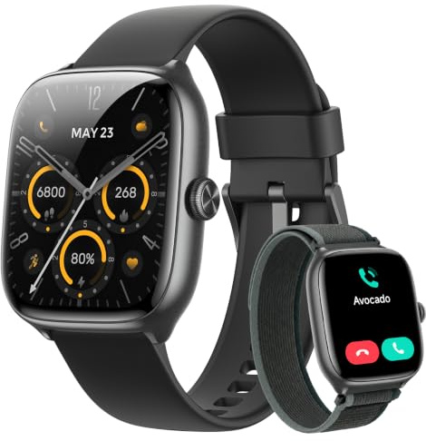 Gydom Montre Connectée Femme Homme, Écran AMOLED 1,75 avec Suivi Fitness, Appels Bluetooth & Assistant IA, Fréquence Cardiaque SpO2 Suivi du Sommeil, Suivi du Cycle Féminin, 100+ Modes Sport