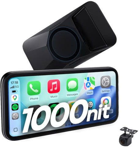 CarpodGo Mini Écran Portable sans Fil 6,9,écran Arrondi à Cadre Uniforme,CarPlay Voiture pour Apple Car Play à 60fps,luminosité de 1 000 nits Compatible avec Les Supports magnétiques