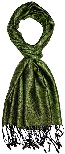 LORENZO CANA – lyxig herrhalsduk sidenhalsduk 100 % siden jacquard vävd harmoniska färger med fransar 35 x 160 cm paisley mönster sidenduk