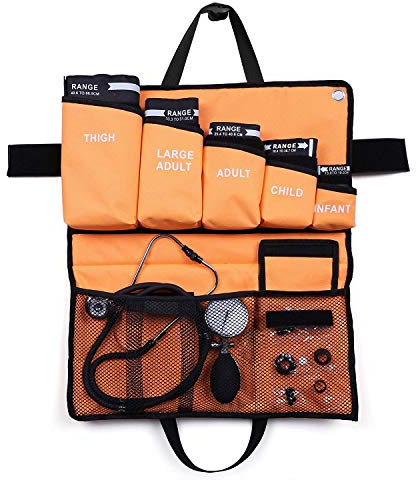 LotFancy Sfigmomanometro Aneroide Professionale 5 in 1 con Stetoscopio e Polsini di 5 Dimensioni, Tensiometro per Monitor Manuale della Misuratore Pressione per Adulti, Bambini con Custodia