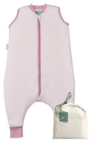 molis&co - Baby Schlafsack mit Füßen - Ideal für Frühling und Herbst - Babyschlafsack mit Füßen 1 tog - Leicht gepolstert - 100% Baumwolle (Oeko-TEX 100), Premium Qualität - Vichy Pink (80 cm)