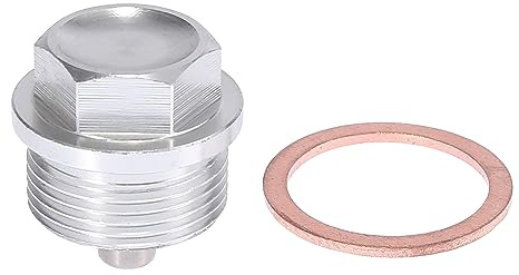 X AUTOHAUX Magnetische Ölablassschraube M24x1.5 Silberton 1 Satz Universal | Aus Aluminiumlegierung, Inklusive Dichtung, Größe 30x27mm