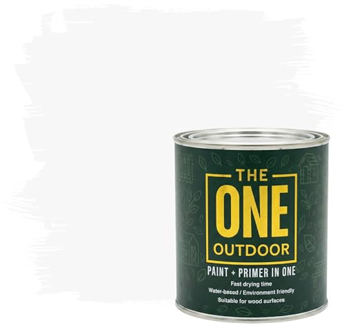THE ONE Outdoor Paint - Brilliant White, 1 Litre | Durable Exterior Paint for Wood, Metal & Masonry | Weather Resistant Finish